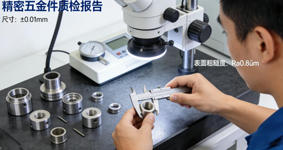 质检员在检测来料尺寸精度并记录数据