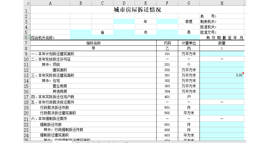 城市房屋拆迁情况